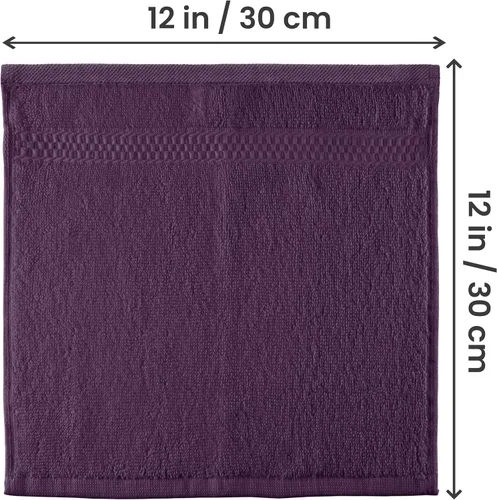Vista 2 de Paños Utopia Luxury de 100% algodón ringspun y de cuidado fácil para máxima suavidad y absorción. Paquete de 12 (13 in x 13 in)