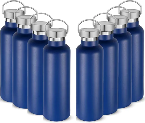 Vista 23 de Volhoply 24 onzas Botella de agua aislada con boca estándar con tapa de combinación de plástico y acero inoxidable, botellas de agua de 304 18/8