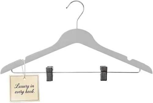 Vista 8 de All Hung Up - Perchas delgadas de plástico con clips, diseño que ahorra espacio con agarre antideslizante, duraderas para el uso diario