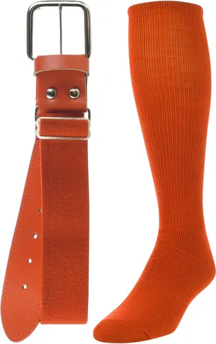 Vista 4 de TCK Combo de calcetines y cinturón de béisbol o sóftbol, tallas para jóvenes y adultos para niños y niñas, hombres y mujeres
