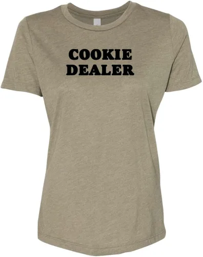 Vista 9 de Cute Women's Screen Printed Crew Neck Tee, Shirts With Sayings, Dusty Blue or Olive