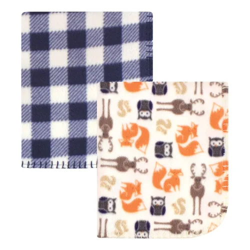 Vista 3 de Hudson Baby Manta unisex de forro polar para bebé, ballenas azules, talla única