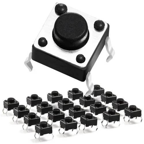 Vista 15 de Chanzon Interruptor de botón táctil táctil 0.236x0.236 x0.169 in Micro Momentary Tact Switch 2 pin 20 unids SPST Interruptores pulsadores