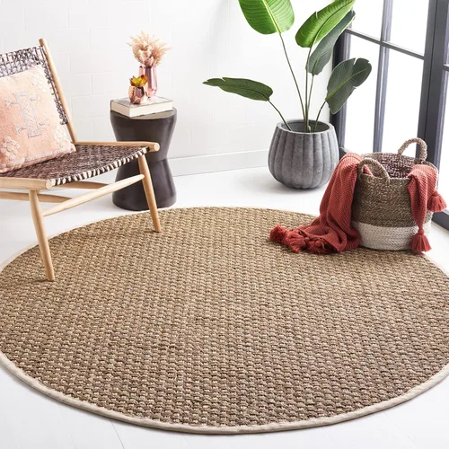 Vista 20 de SAFAVIEH Natural Fiber Collection NF114A - Alfombra de pasillo de hierba marina con patrón de tejido de cesta y borde, de 2 pies 6 pulgadas x 16