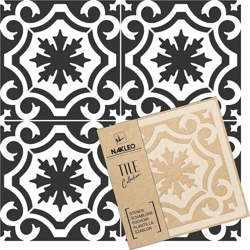 Vista 9 de NAKLEO Aldeia - Plantilla de plástico reutilizable para azulejos, 3.9 x 3.9 pulgadas, triángulo de estrella repetitivo, geométrico marroquí, bloque