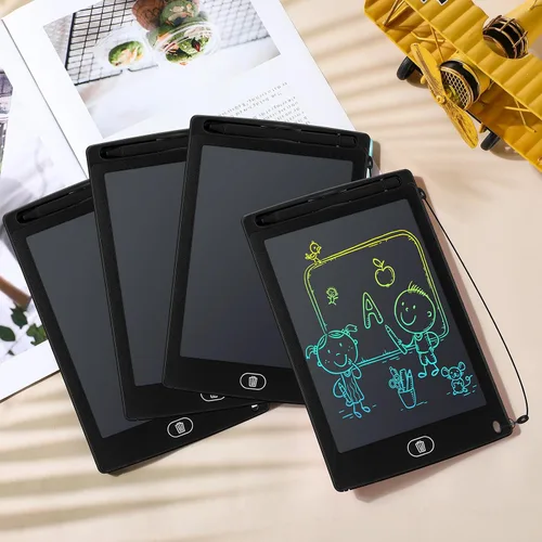 Vista 7 de Zhehao 32 tabletas de escritura LCD para niños a granel de 8.5 pulgadas, tablero de garabatos colorido borrable, juguete educativo, regalo de Negro
