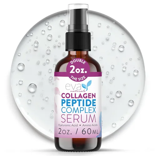 Vista 9 de Eva Naturals Suero facial multipéptido, péptidos de colágeno antienvejecimiento para elasticidad de piel regordeta y firme, renovación de arrugas