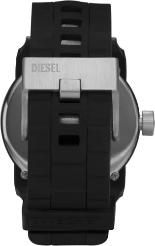 Vista 4 de Diesel Double Down Silicone Three-Hand Analog Men's Watch, Big Face Watch for Men Silicona negra