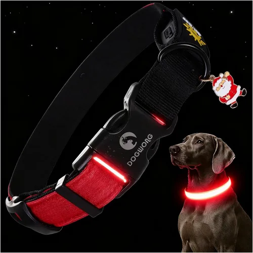 Vista 14 de DOGWONG Collar de perro con luz LED para Halloween, recargable e impermeable, collares de perro iluminados para otoño para caminar por la noche