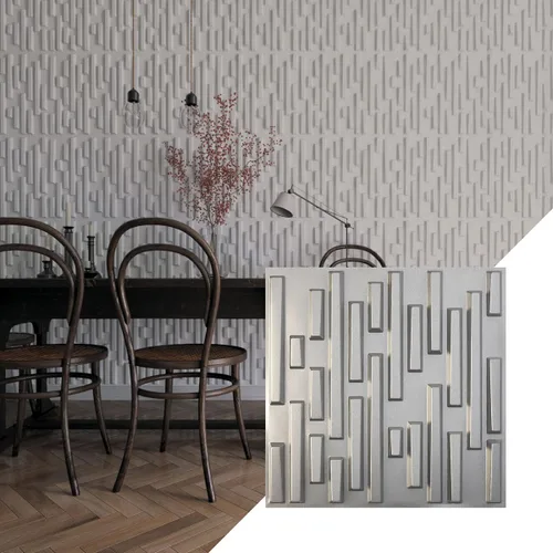 Vista 11 de Ekena Millwork 19 5/8 pulgadas de ancho x 19 5/8 pulgadas de alto, ladrillo escalonado EnduraWall decorativo 3D, cobre envejecido