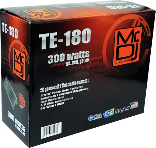 Vista 2 de Mr. Dj TE-180 4 x 10 pulgadas 300 vatios P.M.P.O Piezo cuerno Tweeter