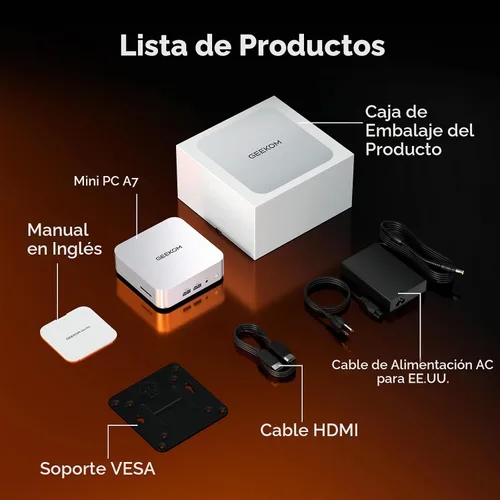 Vista 12 de Mini PC GEEKOM A7, Ryzen 7 7730U (baja potencia) 32 GB de RAM y 500 GB SSD