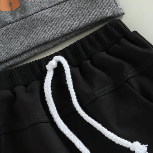 Vista 7 de Kayotuas Conjunto de sudadera con estampado de vaca y pantalones deportivos para bebé, ropa occidental para primavera, otoño e invierno