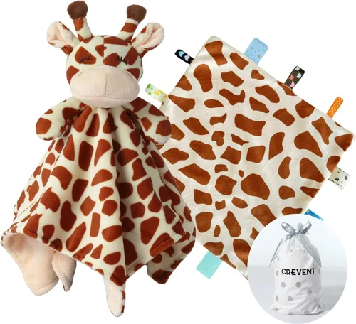 Vista 21 de CREVENT Manta de seguridad facial de animales de felpa suave para niños y niñas, gran regalo para cumpleaños, baby shower (perro azul + etiqueta)