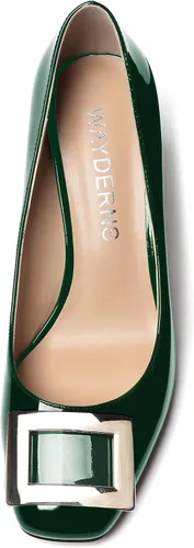Vista 3 de WAYDERNS Zapatos de tacón alto con puntera cuadrada para mujer, de 3 pulgadas