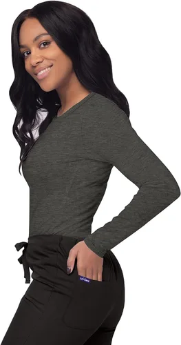 Vista 3 de Sivvan - Camiseta de manga larga para mujer, diseño cómodo para usar debajo de ropa quirúrgica