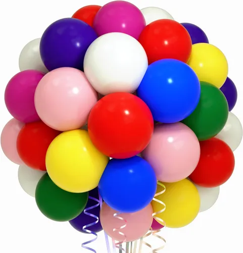 Vista 32 de Globos para decoración de cumpleaños, globos negros, paquete de 100 globos de 12 pulgadas para fiesta de cumpleaños, baby shower, boda