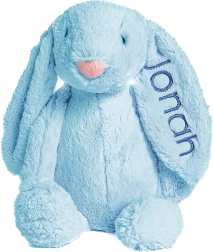 Vista 14 de Conejo de peluche súper suave personalizado - Juguetes de animal de peluche para niños - Regalo personalizado con nombre bordado en la oreja