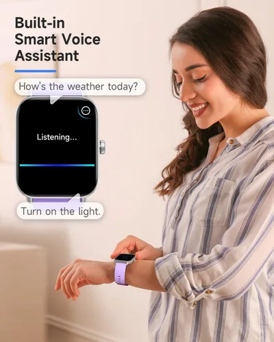 Vista 8 de TOOBUR Reloj inteligente para mujer con Alexa integrado, 1.8 pulgadas, compatible con Android iOS, responder y hacer llamadas, contador de pasos