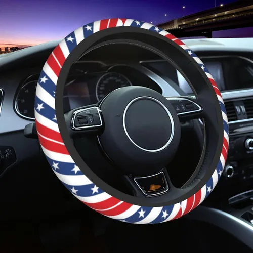 Vista 13 de Funda para volante MINIOZE de ojos malvados azules con luna mágica, accesorios para automóvil, linda para mujeres y niñas, universal de 15 pulgadas