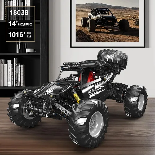 Vista 6 de Mould King 18038 Coches de Construcción RC Todo Terreno, 1016 Piezas de Bloques de Construcción Coche de Escalada Modelo con Motores, Idea de Regalo