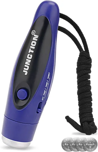 Vista 8 de UNIWA Silbato electrónico, silbato operado por batería ajustable con 3 sonidos de silbato diferentes y fuertes con cordón, silbatos electrónicos