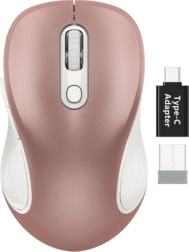 Vista 9 de Trueque - Ratón inalámbrico para laptop, ratón de computadora ergonómico de 2.4GHz con botones de atrás y adelante, 3 niveles de DPI ajustables, 6