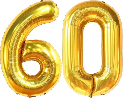 Vista 13 de KatchOn, Globos negros grandes del número 60, 40 pulgadas, globos de aluminio de 60 cumpleaños para decoraciones de cumpleaños, globo 60
