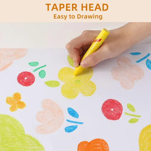 Vista 9 de Lebze Crayones para niños pequeños, 24 colores crayones no tóxicos para niños a partir de 3 años, crayón jumbo fácil de sostener para niños, seguro