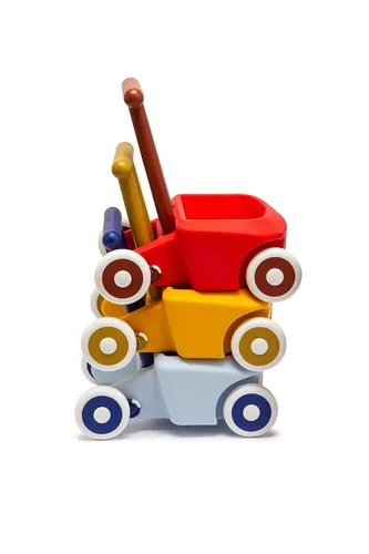 Vista 6 de Italtrike Roberto Baby Walker, juguete para bebé de empujar y tirar, aprender a caminar, niños pequeños, freno de seguridad, compartimento