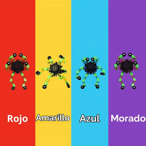 Vista 5 de Fidget Spinners, robot de cadena transformable para hacer tú mismo, que brilla en la oscuridad, juguete mecánico creativo para aliviar el estrés
