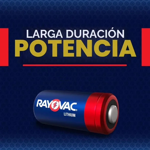 Vista 5 de Rayovac Baterías de 123 A (paquete de 2), baterías de litio 123A, ideales