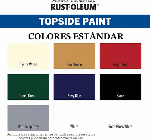 Vista 6 de Rust-Oleum pintura marina para parte superior, 1 cuarto., 207000 Blanco semi-brillante