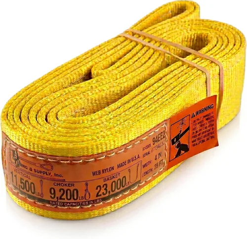 Vista 29 de DD Sling. Correa de 2 capas para levantamiento, de red de nylon, de doble ojal. Muy resistente (900 tejidos).Capacidad de carga vertical