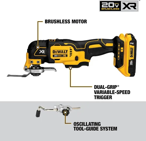 Vista 6 de DEWALT - Juego combinado de 9 herramientas eléctricas 20V MAX, herramientas eléctricas inalámbricas con 2 baterías y cargador (DCK940D2)