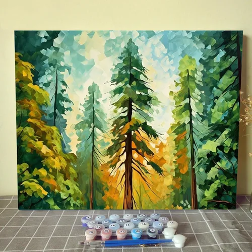 Vista 24 de Tucocoo Saguaro Cactus - Pintura por números para adultos, kits de pintura al óleo digital sobre lienzo con pinceles y pigmento acrílico, imagen