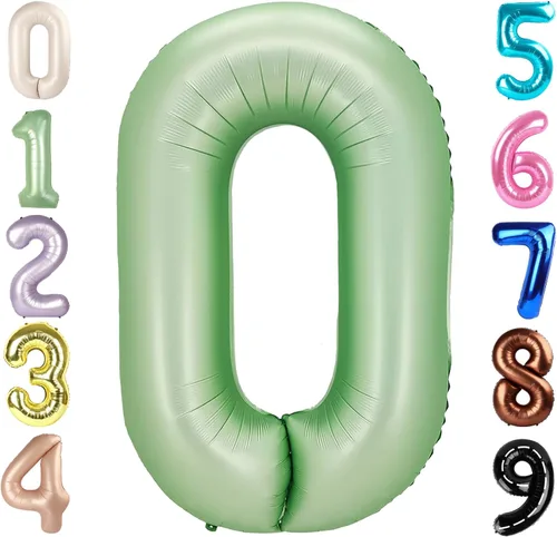 Vista 422 de Globos con números de 40 pulgadas, color negro, para decoraciones de cumpleaños de 10 a 100 años Jumbo 40In & Vibrant Color, With Hanging Holes