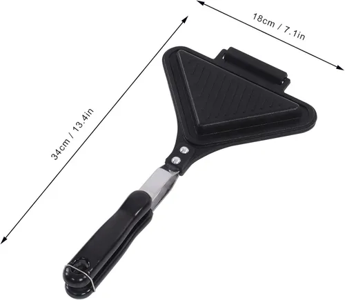 Vista 2 de Sartén para sándwich, sandwichera de aleación de aluminio, antiadherente doble cara Panini Maker para pasteles, pan.
