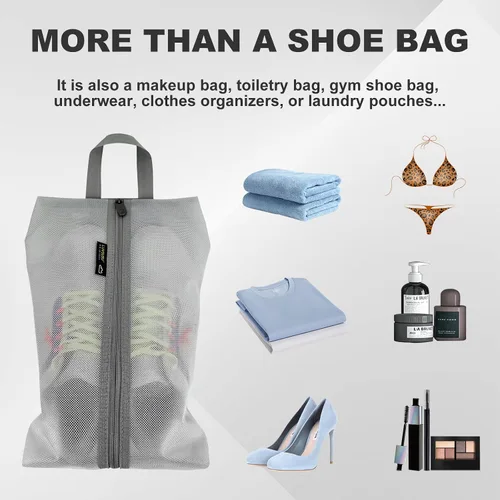 Vista 6 de Luvsusu Bolsas de zapatos esenciales de viaje, resistentes al agua, para hombres y mujeres, organizador portátil de almacenamiento de zapatos