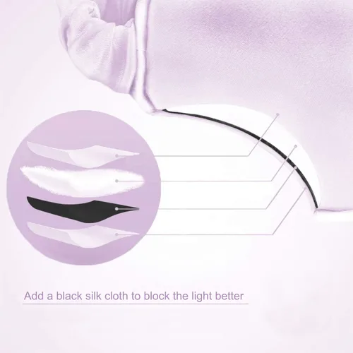 Vista 6 de Máscara de ojos de seda para dormir, lavanda, máscara para dormir para hombres y mujeres, ojos suaves para yoga, meditación, diseño de bloqueo