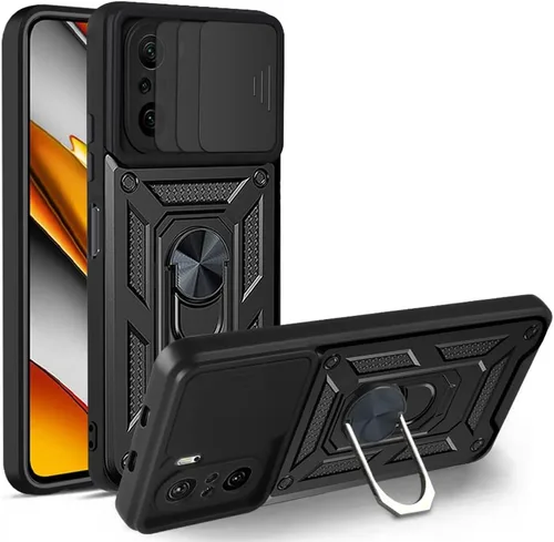 Vista 196 de Compatible con Tecno Pova Neo 2 Bracket Shell, con cubierta deslizante para lente de cámara compatible con Tecno Pova Neo 2 LG6n Case Negro