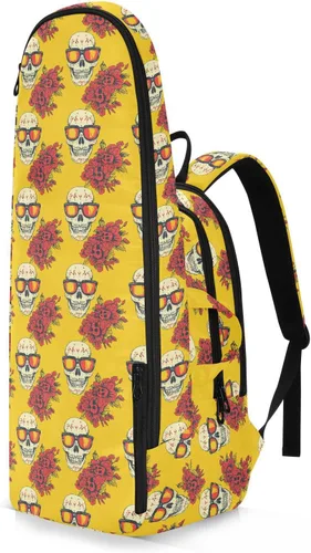 Vista 2 de Sporting Goods - Bolsa de tenis de gran almacenamiento, estilo mexicano, Cinco de Mayo, gafas de sol de calavera, 3 raquetas de bádminton