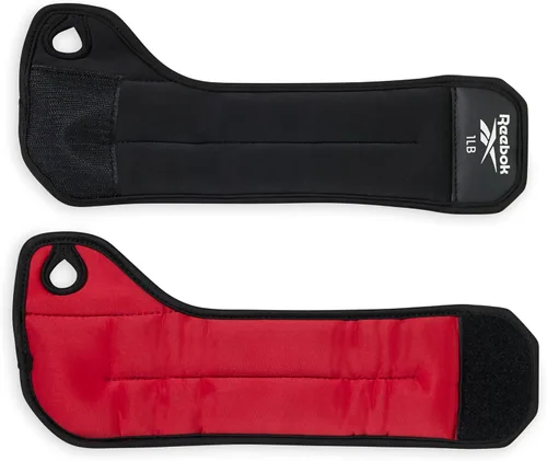 Vista 3 de Reebok Pesas de muñeca, pesas portátiles con lazo para el pulgar para entrenamiento de brazos, boxeo, yoga, caminar y más, muñequeras de poliéster