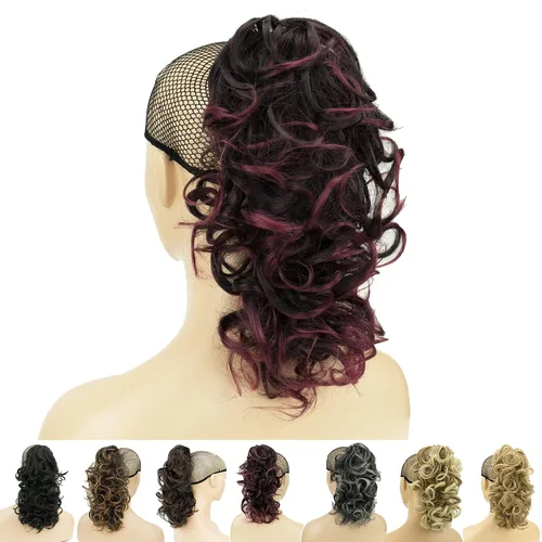 Vista 15 de IMISSU Extensiones de cabello rizado desordenado, cola de caballo con clip de cola de caballo (rubio playa)
