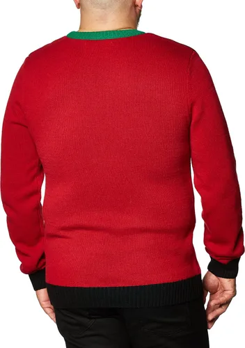 Vista 3 de The Ugly Sweater Co. Suéter feo de Navidad con luces LED, ajuste cómodo, diseños de suéter feo con luz activada por movimiento.