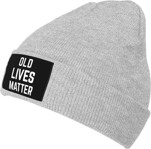 Vista 11 de Old Lives Matter Autumn and Winter Adult Warm and Cold Protection Elastic Soft Knitted Hat