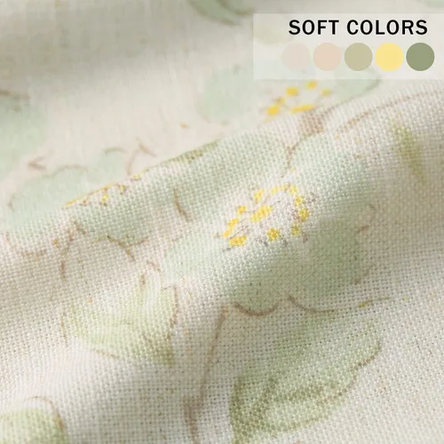 Vista 6 de Leeva Cortinas rústicas de cocina con estampado floral verde mezclado de lino para media ventana, para comedor, bolsillo para barra, cafetería