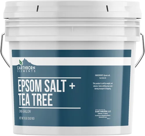 Vista 7 de Earthborn Elements Sal de Epsom de vainilla y durazno de cachemira, 8 libras, cubo de un galón, pura y sin diluir, sal de remojo con fragancia