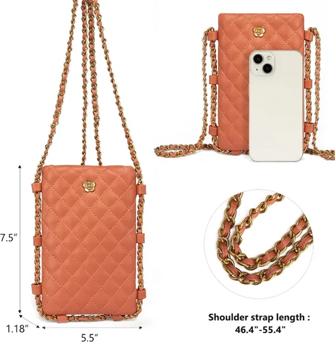 Vista 5 de Montana West Small Quilted Cell Phone Purse for Women Soft Chain Crossbody Cellphone Wallet Bag