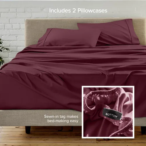 Vista 37 de Bare Home Sheet Set 1800 Ultra-Soft with 2 Pillowcases (Twin XL, Dark Blue)